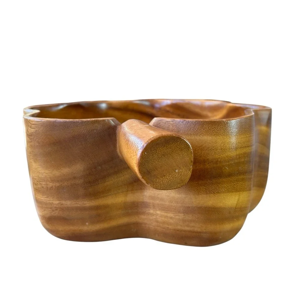 Woods‎ Of Hawaii Monkey Pod Large Serving Bowl Luau Salad Party Boho BBQ Retro